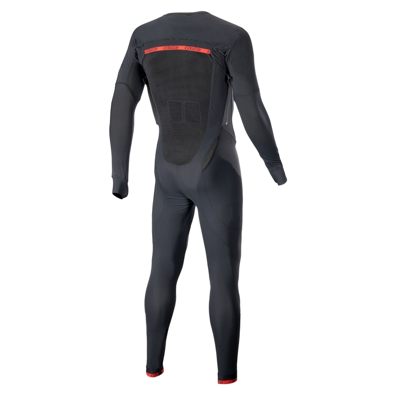 Alpinestars TECH-AIR®10 liemenės su oro pagalvėmis su ilgomis kojomis išorinis sluoksnis juoda-raudona-pilka