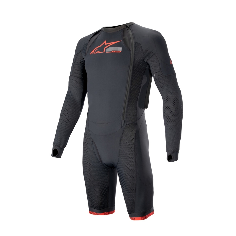 "Alpinestars TECH-AIR®10" liemenės su oro pagalvėmis ant trumpų kojų išorinis sluoksnis juoda-raudona-pilka