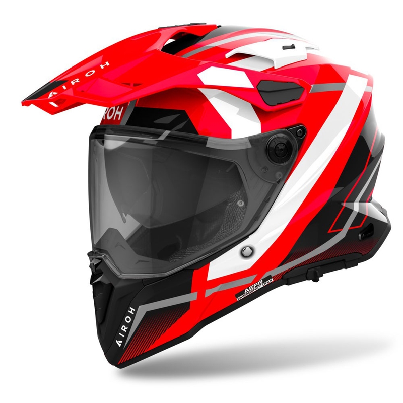 Enduro šalmas Airoh Commander 2 Mavick blizgus raudonas