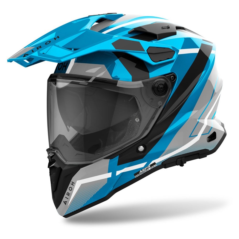 Enduro šalmas Airoh Commander 2 Mavick blizgus mėlynas
