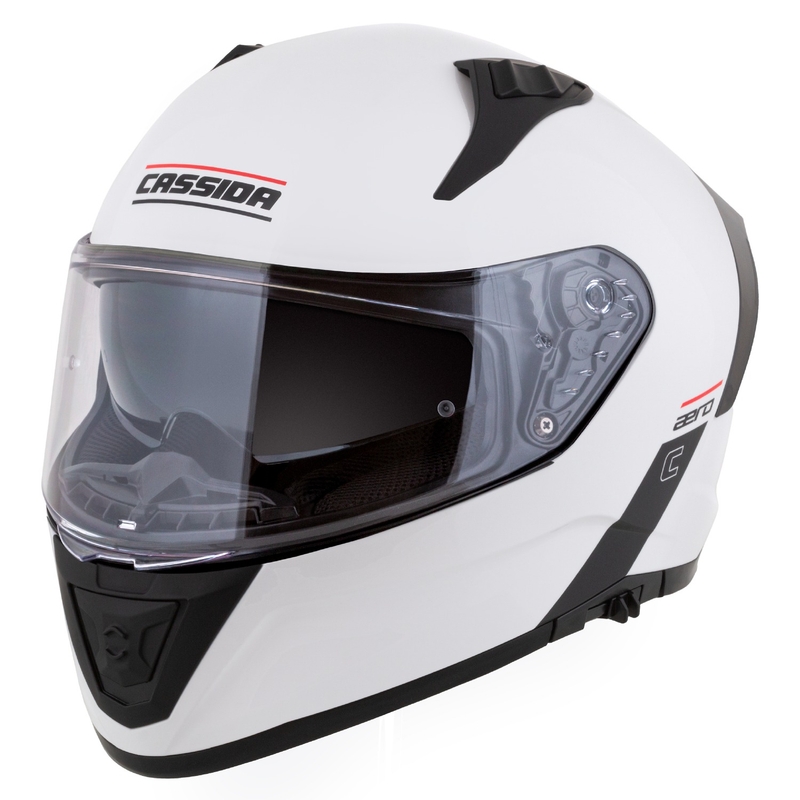 "Cassida Aero" integralus motociklininko šalmas matinis baltai juodas