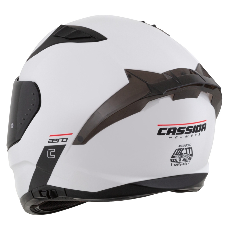 "Cassida Aero" integralus motociklininko šalmas matinis baltai juodas