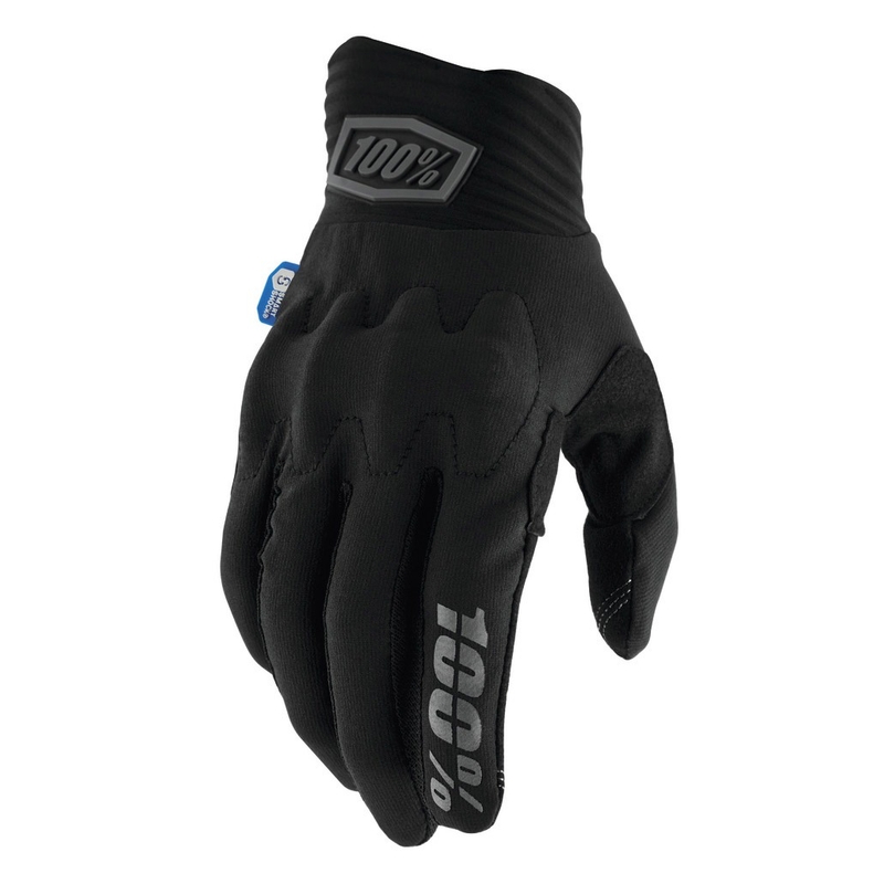 Motokroso pirštinės 100% Cognito Smart Shock juodos spalvos