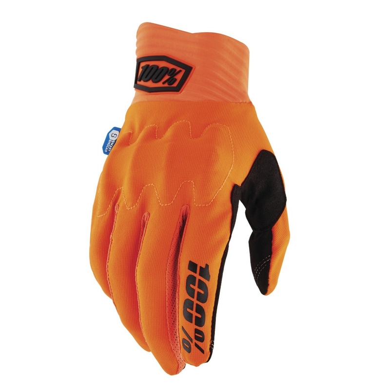 Motokroso pirštinės 100% Cognito Smart Shock fluo orange