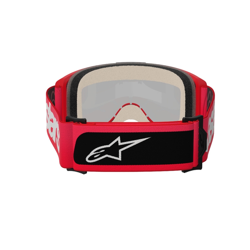 Alpinestars Vision 5 Blaze motokroso akiniai raudoni su veidrodiniu aukso spalvos stiklu
