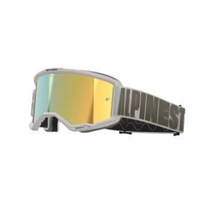 Alpinestars Vision 5 Hollow motokroso akiniai smėlio spalvos su veidrodiniu auksiniu stiklu