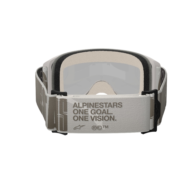 Alpinestars Vision 5 Hollow motokroso akiniai smėlio spalvos su veidrodiniu auksiniu stiklu