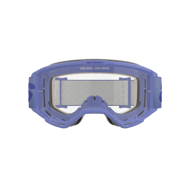 Alpinestars Vision 5 Wordmark motokroso akiniai violetinės spalvos su skaidriu stiklu