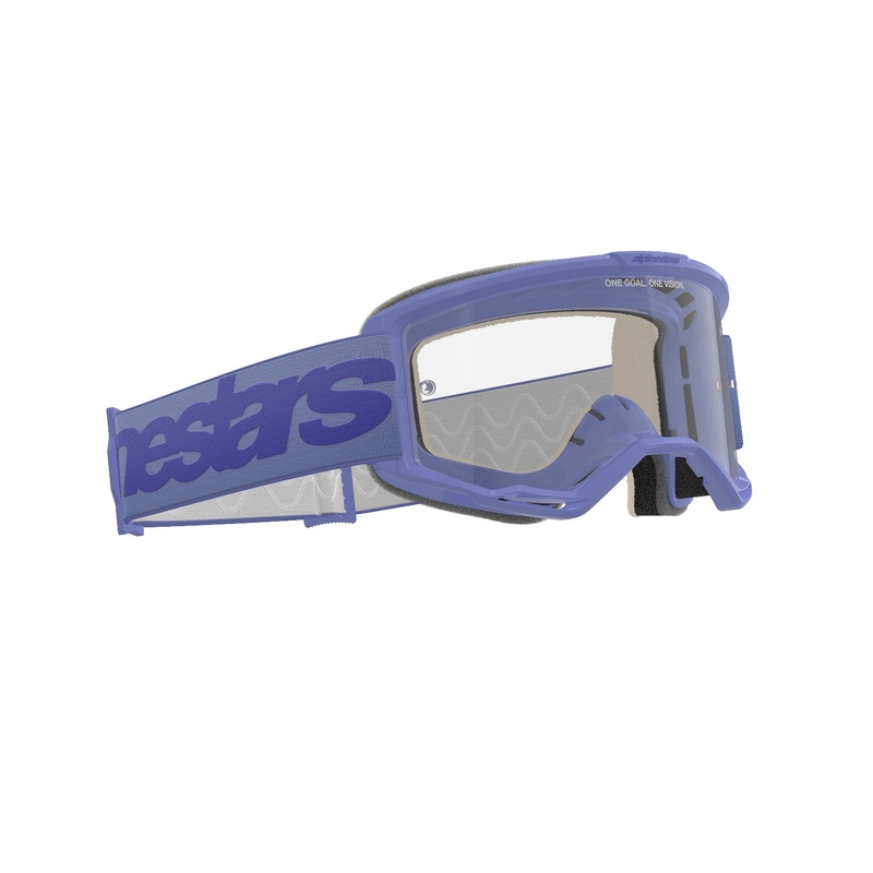 Alpinestars Vision 5 Wordmark motokroso akiniai violetinės spalvos su skaidriu stiklu