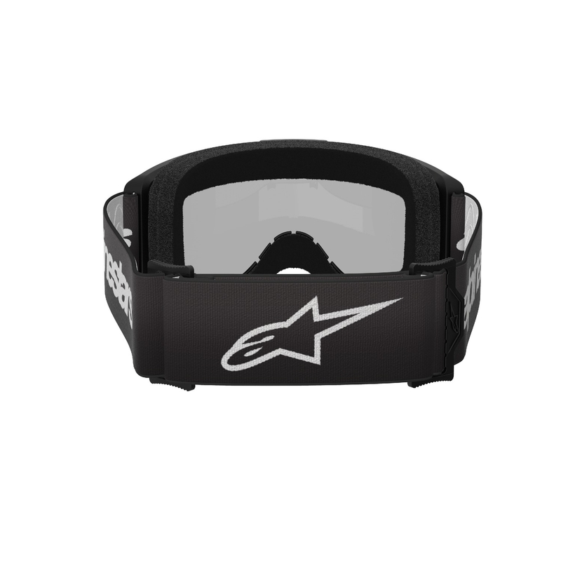 Alpinestars Vision 3 Wordmark motokroso akiniai juodi su veidrodiniu sidabriniu stiklu