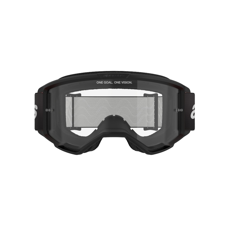 Alpinestars Vision 3 Wordmark motokroso akiniai juodi su skaidriu stiklu