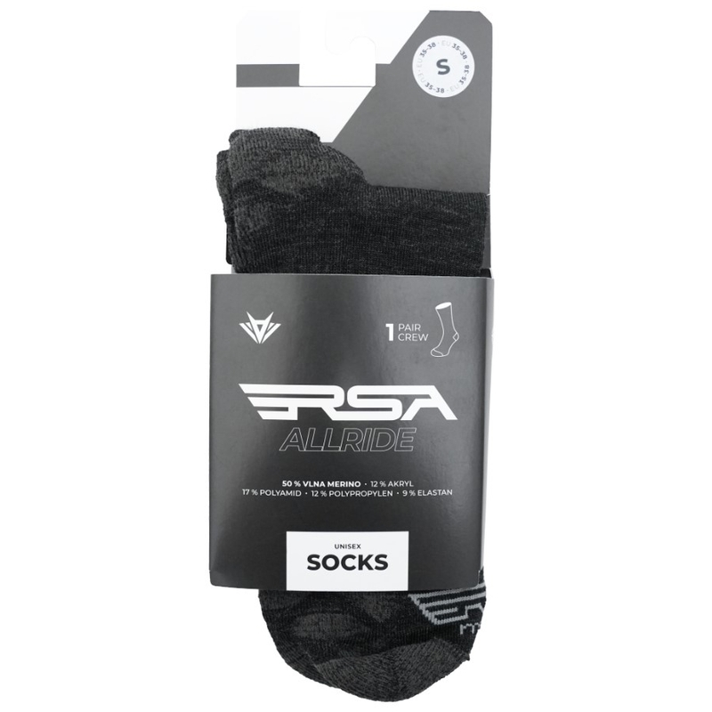 RSA Allride Merino žemos kojinės tamsiai pilka
