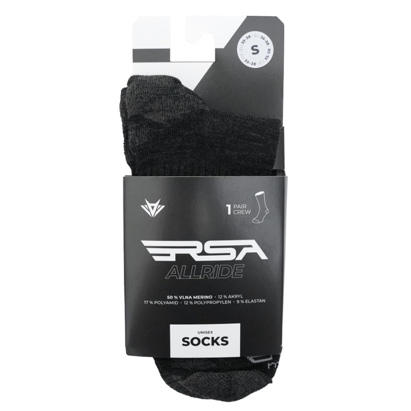 RSA Allride Merino kojinės tamsiai pilkos