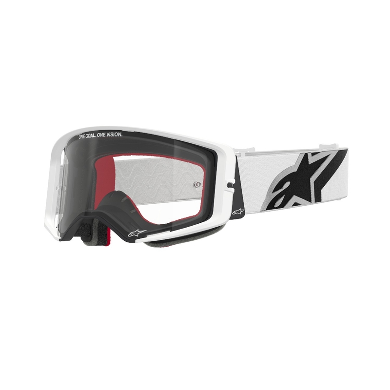 Alpinestars Supertech Corp balti motokroso akiniai su skaidriais lęšiais išpardavimas