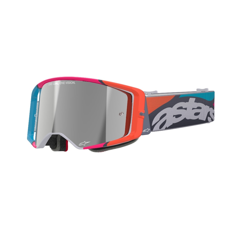 Alpinestars Supertech Stream motokroso akiniai pilkos spalvos su veidrodiniais sidabriniais lęšiais