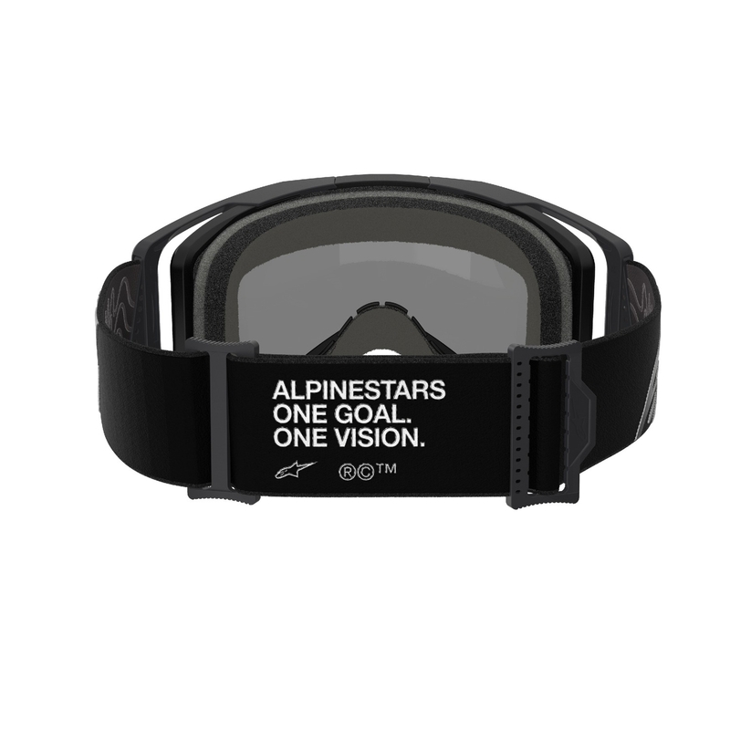Alpinestars Vision 8 Corp motokroso akiniai juodi su veidrodiniais raudonais lęšiais