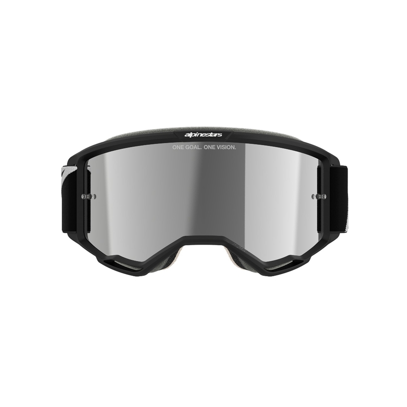 Alpinestars Vision 5 Corp motokroso akiniai juodi su veidrodiniais sidabriniais lęšiais