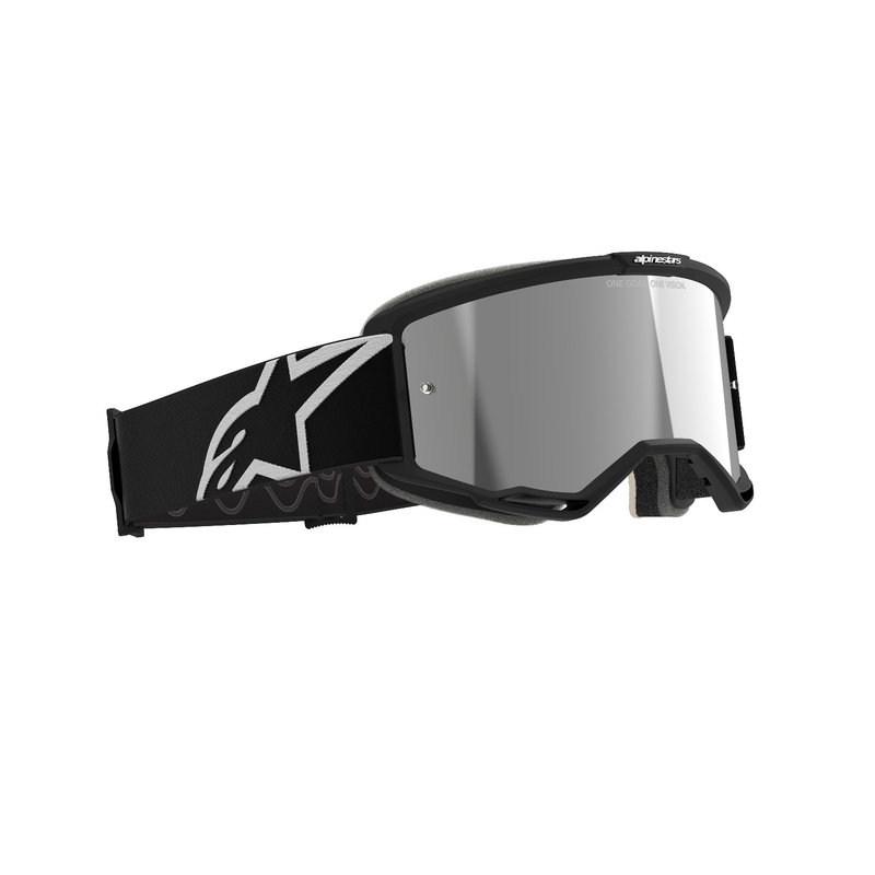 Alpinestars Vision 5 Corp motokroso akiniai juodi su veidrodiniais sidabriniais lęšiais