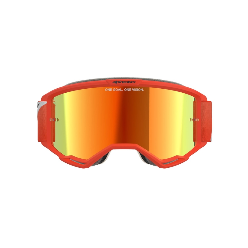 Alpinestars Vision 5 Corp Motokroso akiniai oranžiniai su veidrodiniais raudonais lęšiais