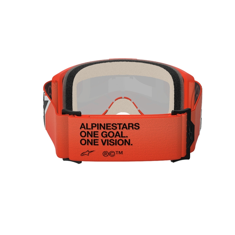 Alpinestars Vision 5 Corp Motokroso akiniai oranžiniai su veidrodiniais raudonais lęšiais