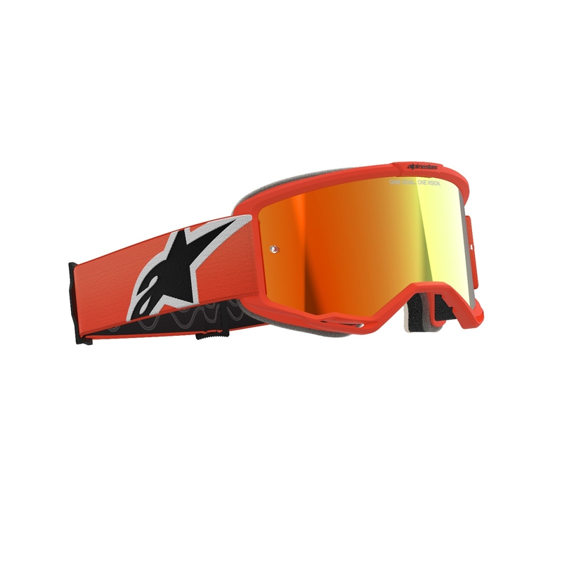 Alpinestars Vision 5 Corp Motokroso akiniai oranžiniai su veidrodiniais raudonais lęšiais