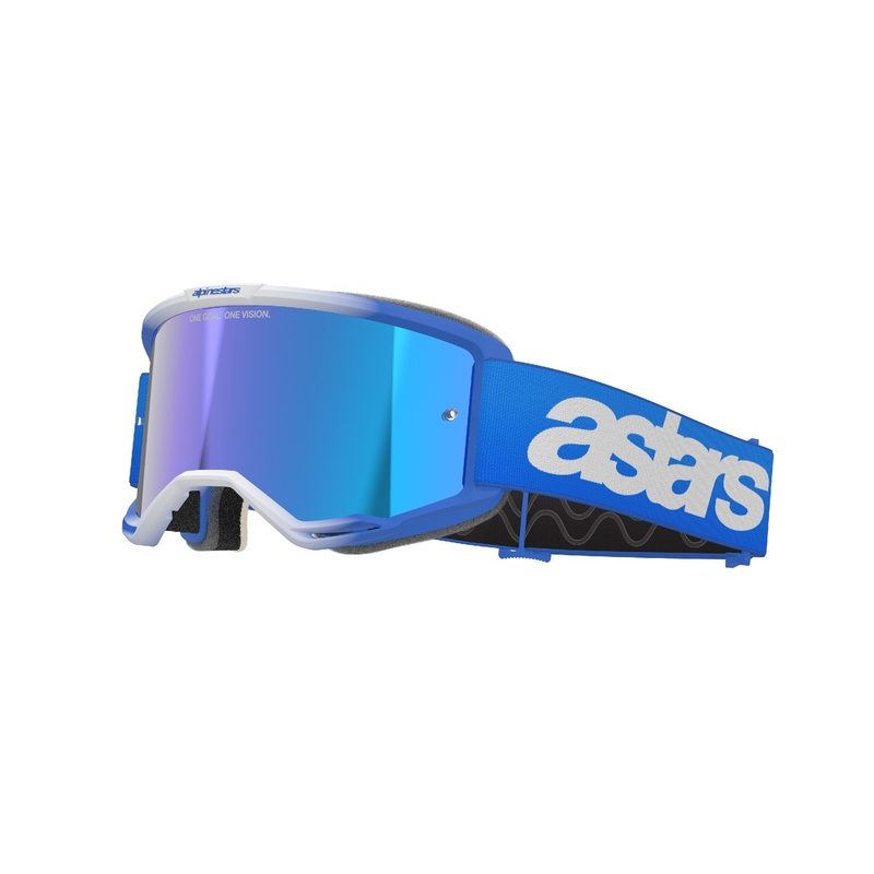 Alpinestars Vision 5 Blaze motokroso akiniai mėlyni su veidrodiniais mėlynais lęšiais