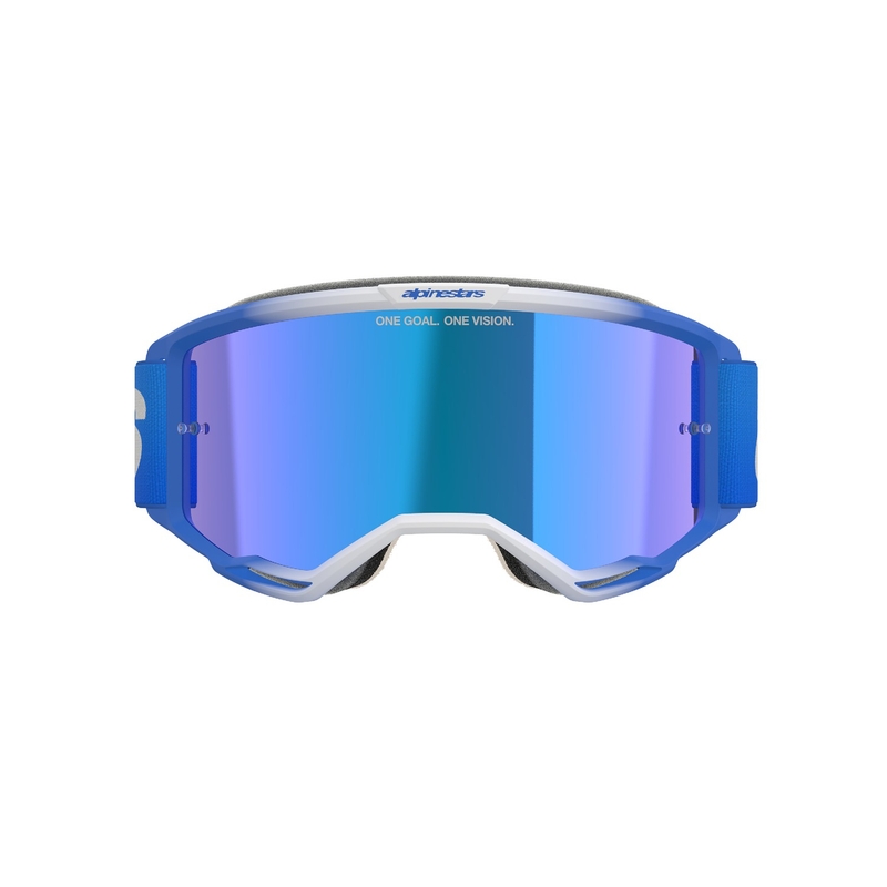 Alpinestars Vision 5 Blaze motokroso akiniai mėlyni su veidrodiniais mėlynais lęšiais