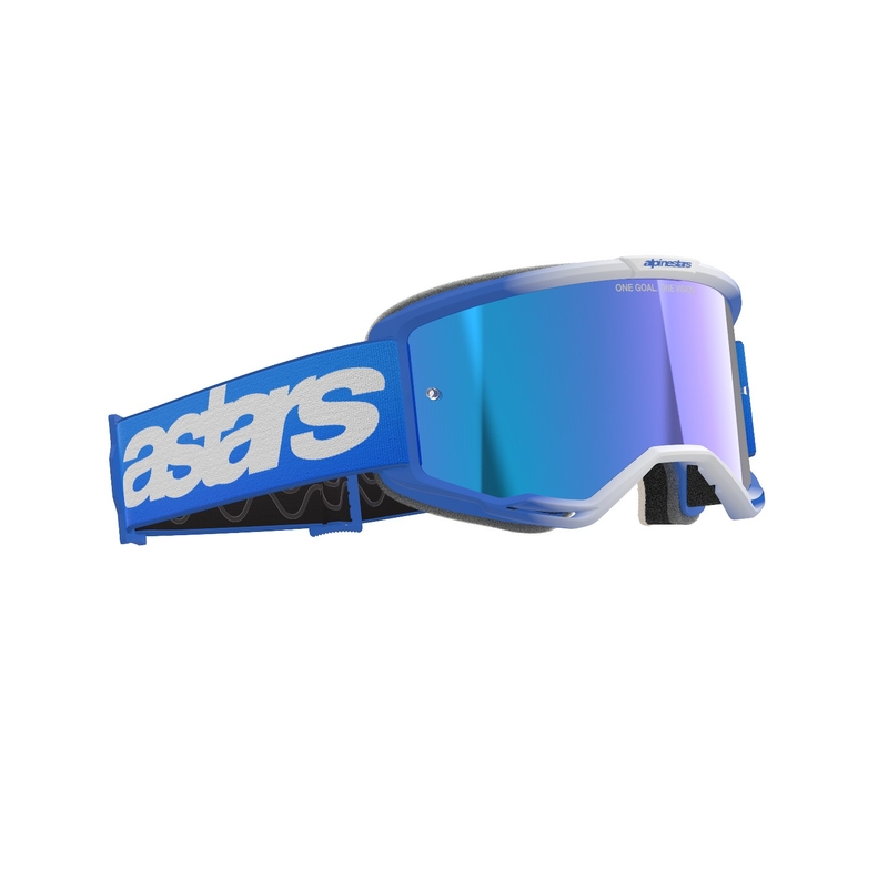 Alpinestars Vision 5 Blaze motokroso akiniai mėlyni su veidrodiniais mėlynais lęšiais
