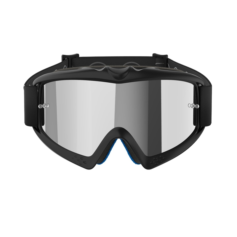 Alpinestars Vision Youth Corp vaikiški motokroso akiniai juodi su veidrodiniais sidabriniais lęšiais