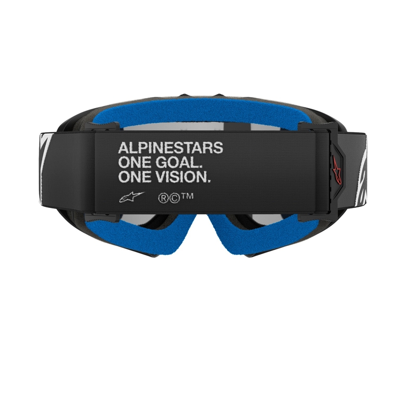 Alpinestars Vision Youth Corp vaikiški motokroso akiniai juodi su veidrodiniais sidabriniais lęšiais