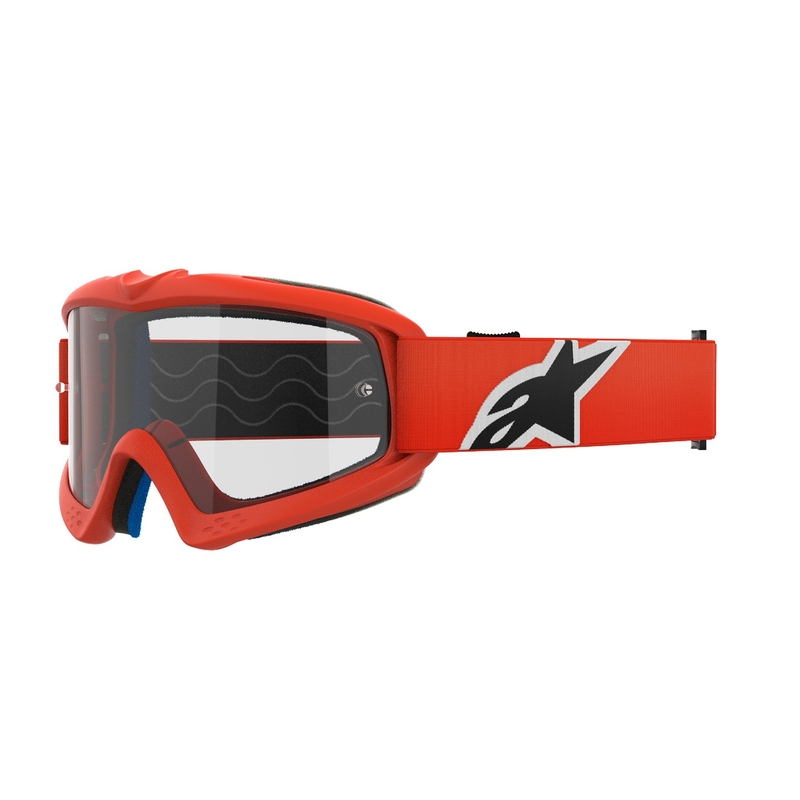 Alpinestars Vision Vision Youth Corp vaikiški motokroso akiniai oranžiniai su skaidriais lęšiais