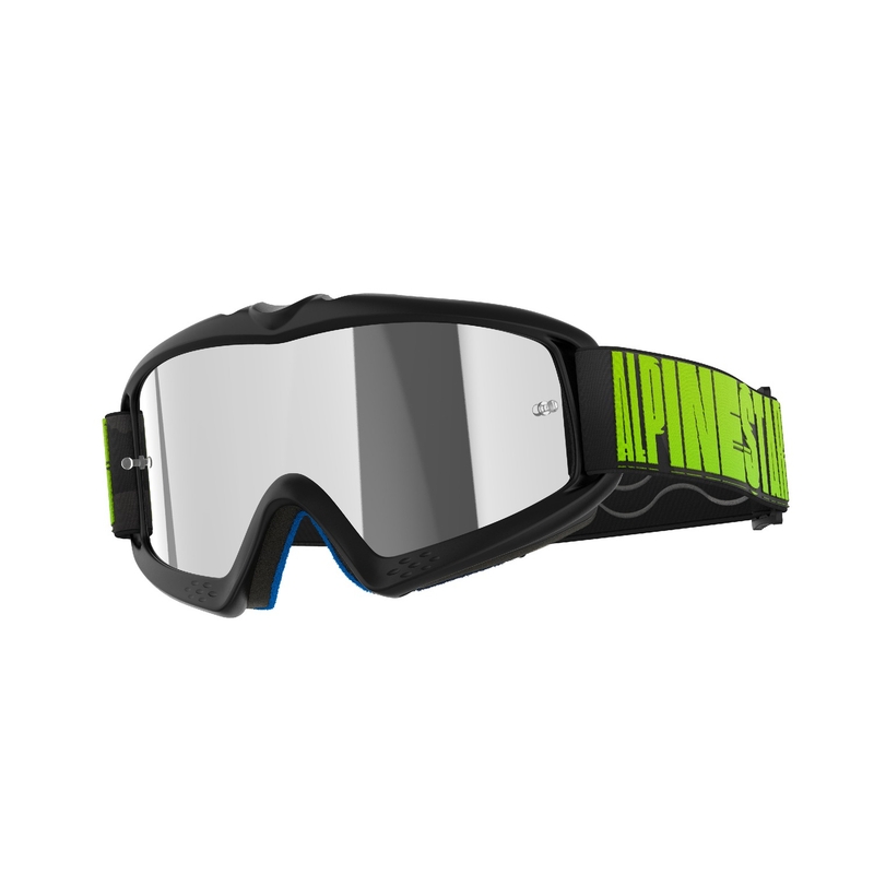 Dětské motokrosové brýle Alpinestars Vision Youth Hollow černo-antracitovo-fluo žluté se zrcadlovým stříbrným zorníkem