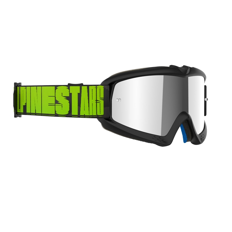 Dětské motokrosové brýle Alpinestars Vision Youth Hollow černo-antracitovo-fluo žluté se zrcadlovým stříbrným zorníkem
