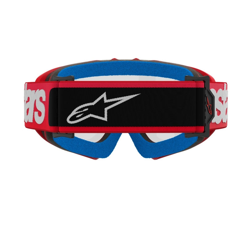 Alpinestars Vision Vision Youth Blaze raudoni vaikiški motokroso akiniai su skaidriais lęšiais