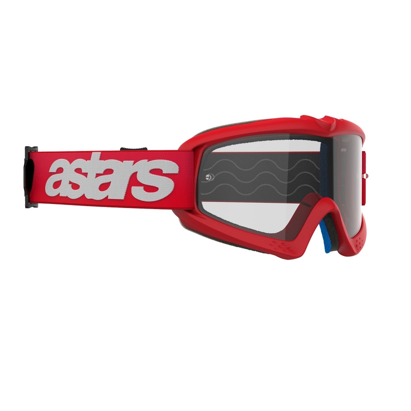 Alpinestars Vision Vision Youth Blaze raudoni vaikiški motokroso akiniai su skaidriais lęšiais