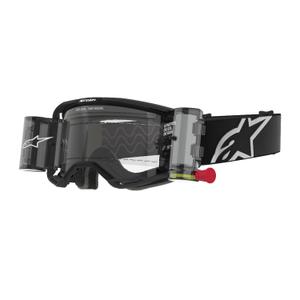 Alpinestars Vision 8 Corp ROLL-OFF plataus matymo motokroso akiniai juodi su skaidriais lęšiais