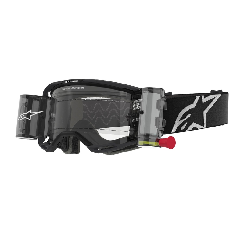 Alpinestars Vision 8 Corp ROLL-OFF plataus matymo motokroso akiniai juodi su skaidriais lęšiais