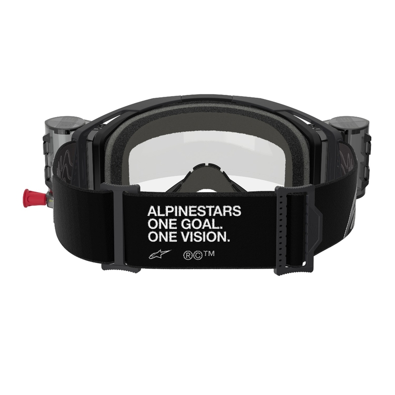 Alpinestars Vision 8 Corp ROLL-OFF plataus matymo motokroso akiniai juodi su skaidriais lęšiais