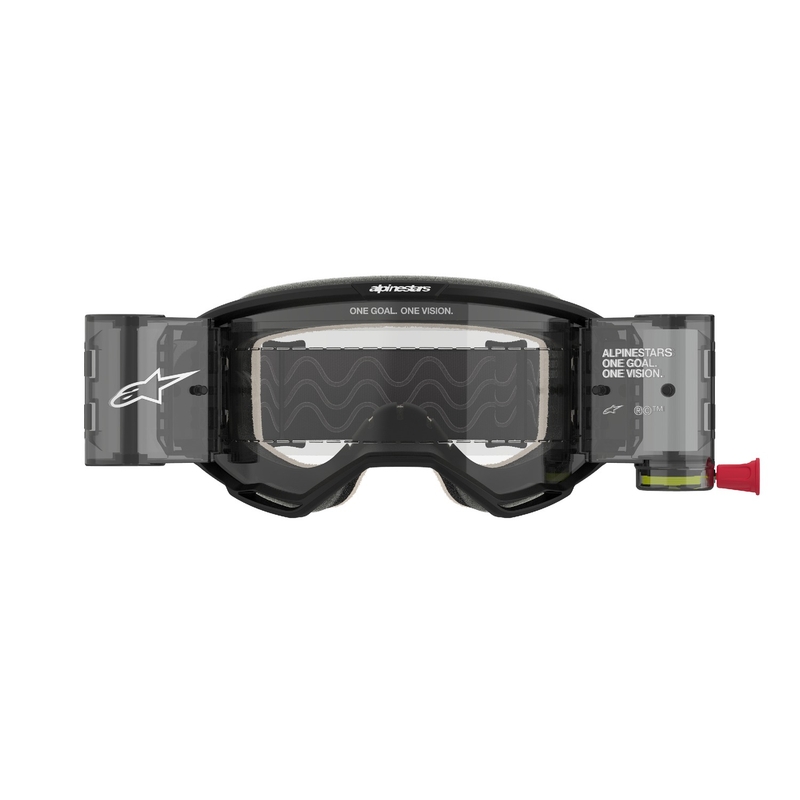 Alpinestars Vision 5 Corp ROLL-OFF plataus matymo motokroso akiniai juodi su skaidriais lęšiais