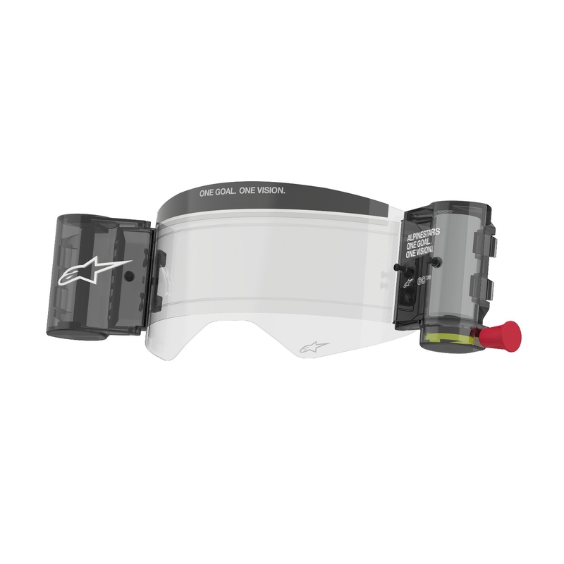 "Alpinestars Roll-Off Wide Vision" atsarginis rinkinys "Supertech" akiniams skaidrus pleksiklas su smeigtukais nuplėšiamiems stikliukams