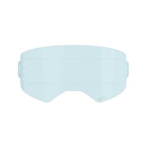 "Alpinestars Supertech" akiniams skirtas pleištinis stiklas, skirtas "roll-off" sistemai, mėlynos spalvos