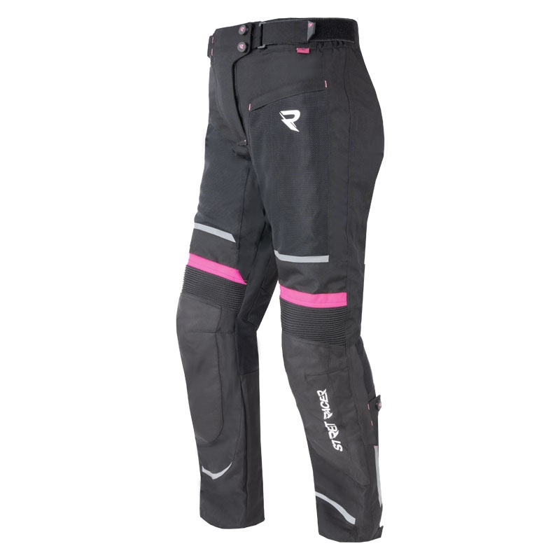 Moteriškos motociklininko kelnės Street Racer Betty II Air Black and Pink