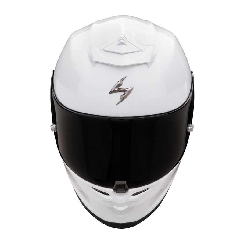 Integruotas motociklininko šalmas Scorpion EXO-R1 EVO AIR FIM Racing #1 Solid Pearl White