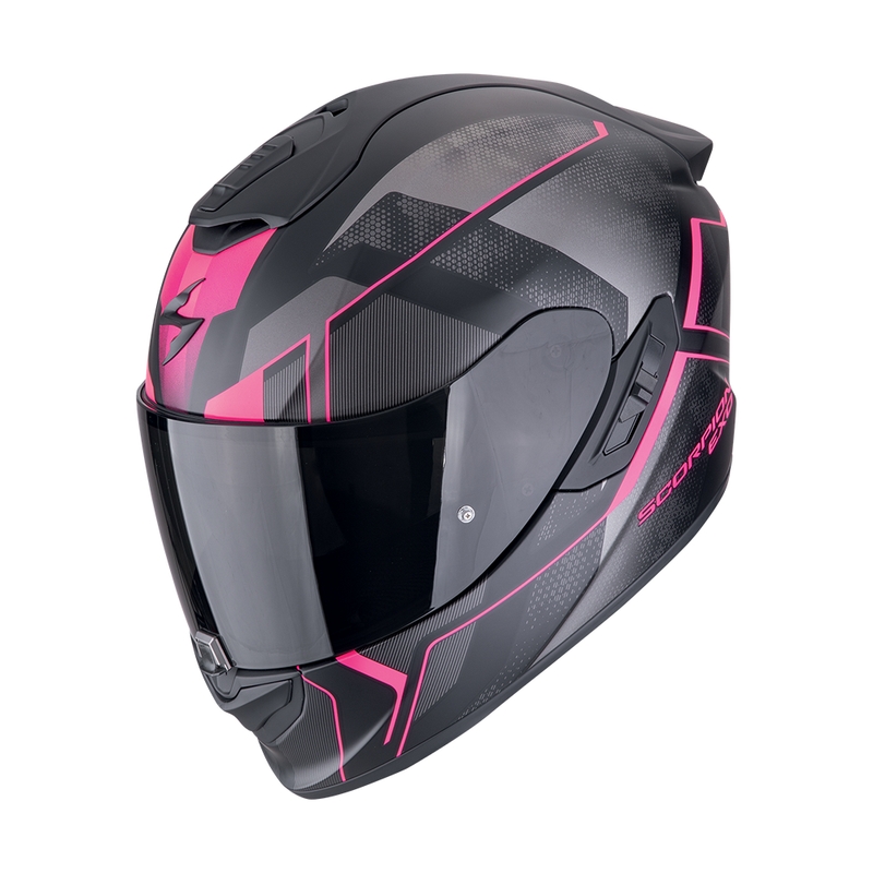 Integruotas motociklininko šalmas Scorpion EXO-1400 EVO II AIR INTENSIO matinis juodai rožinis išpardavimas