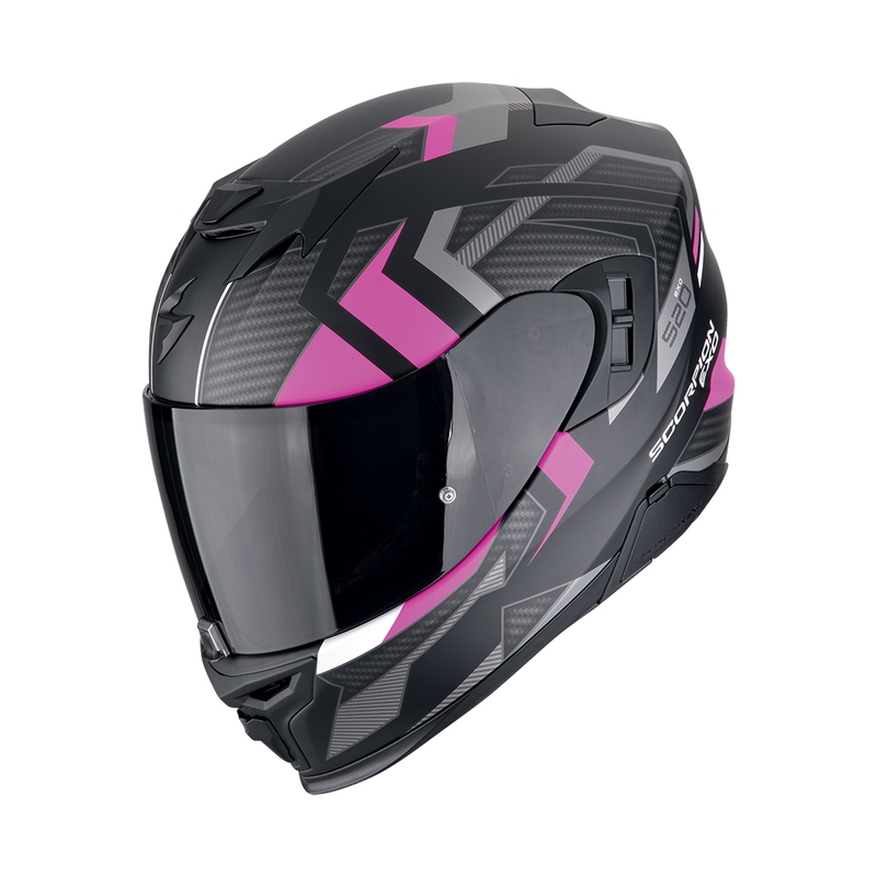 Integruotas motociklininko šalmas Scorpion EXO-520 EVO AIR SENSUS matinis juodai rožinis išpardavimas
