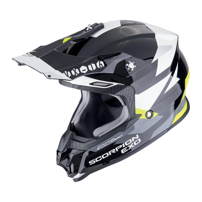 Motokroso šalmas Scorpion VX-16 EVO AIR ROD juoda-fluo geltona