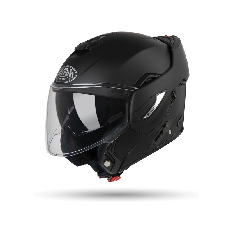 Modulinis motociklininko šalmas "Airoh REV 19", matinės juodos spalvos