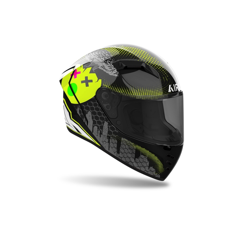 Integruotas motociklininko šalmas Airoh CONNOR Gamer black-grey-fluo yellow