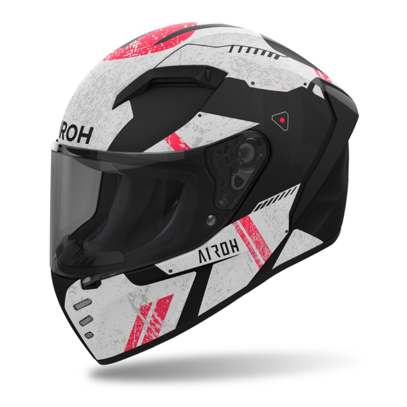 Integruotas motociklininko šalmas Airoh CONNOR Omega matinis baltai raudonas