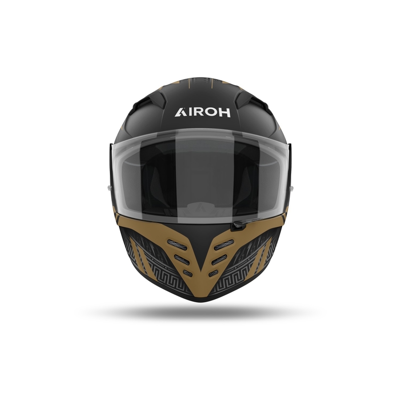 Integruotas motociklininko šalmas "Airoh CONNOR Zeus" matinis juodai auksinis
